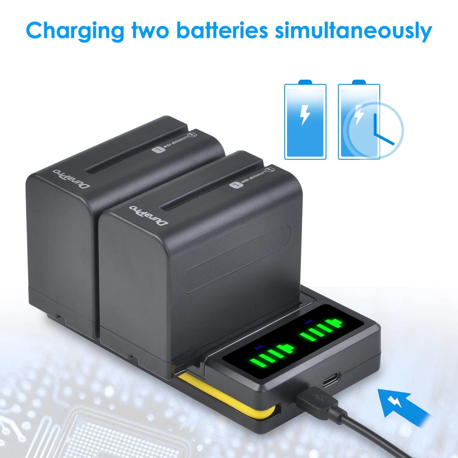 

2Pc 7200mAh NP-F960 NP F970 Camera Battery + LED USB Charger for Sony NP-F550 F770 F750 F960 FM500H FM70 QM91D QM71D HVR-V1J