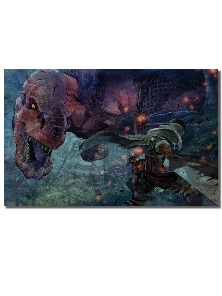 Картина интерьерная на рельефной доске декор и лофт ОСП Игра Monster Hunter World 5271 Г 60х40 |