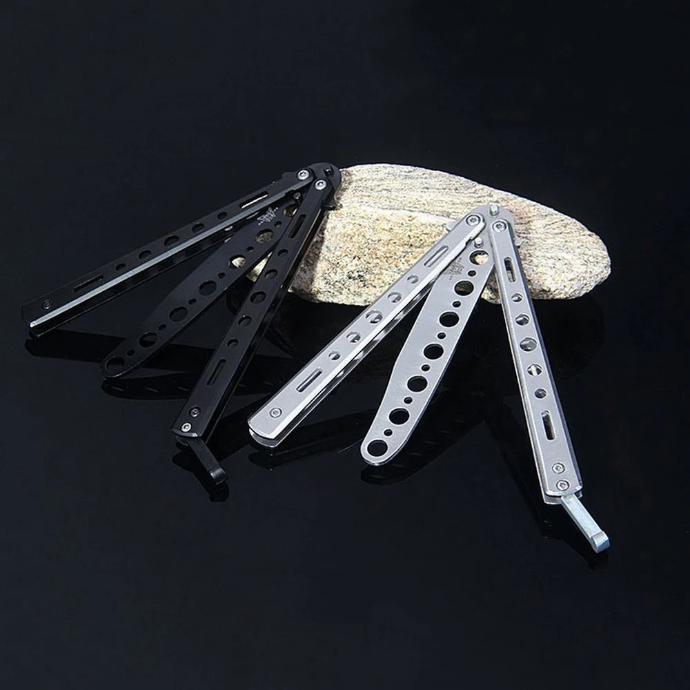 Складная бабочка тренировочный нож трансформер Blunt Balisong Карманный тренажер из