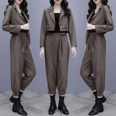 

Casual Luxury 2 Piece Set Women Jacket Two Piece Set Top And Pants Ensemble Pantalon Et Haut Femme Woman Suit Conjunto Feminino