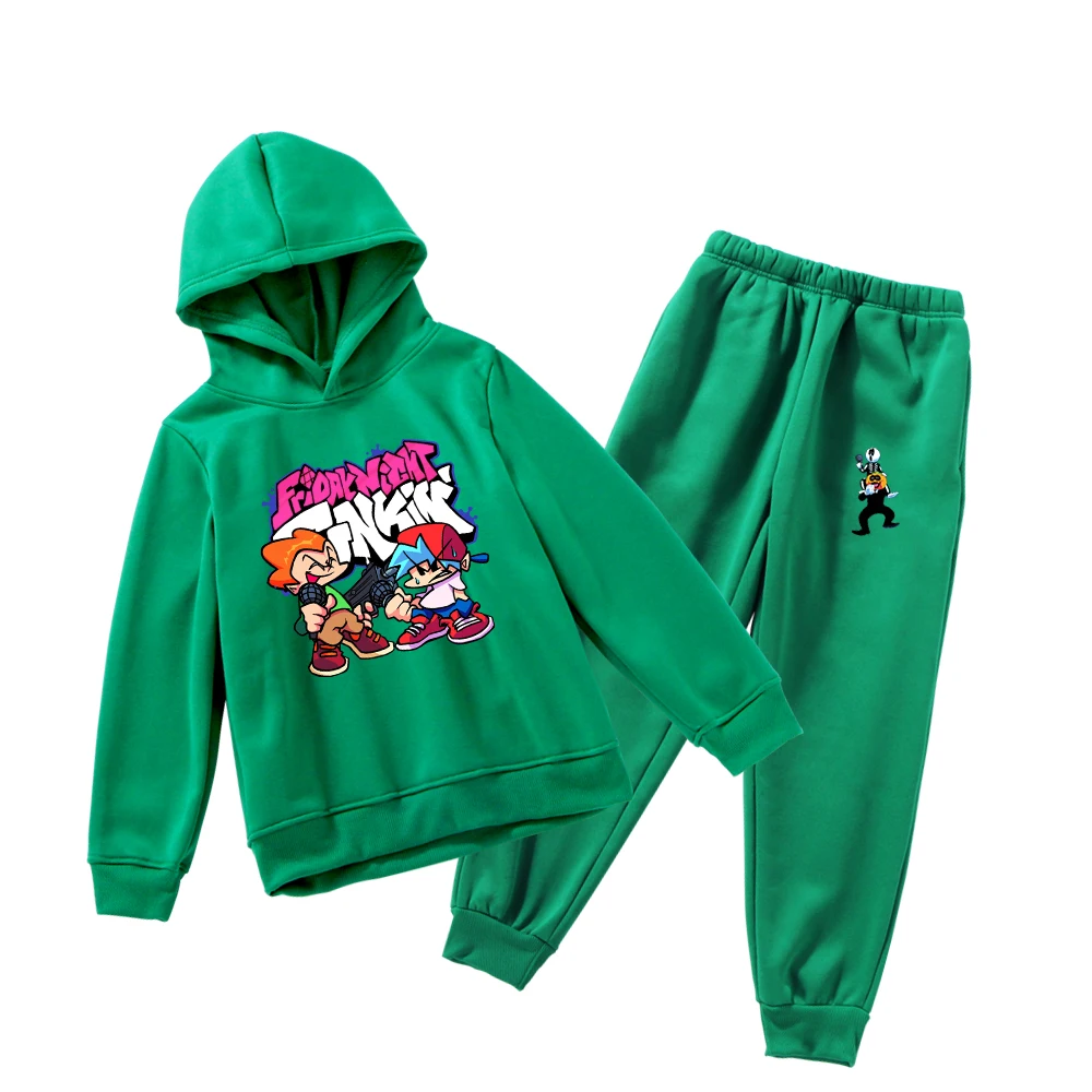 

Friday Night Funkin Children 2pcs/Set Tracksuit Sweatshirt and Sweatpants Boys Girls Harajuku Streetwear Cartoon Sportswear Suit