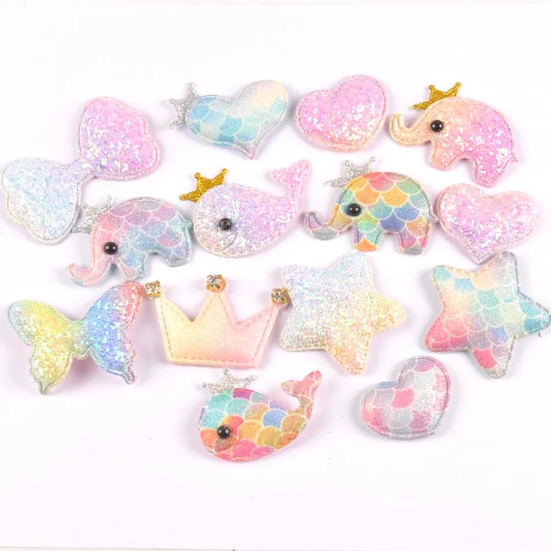 5 шт. блестящая ткань с хлопковой подкладкой нашивки Блеск животных горный