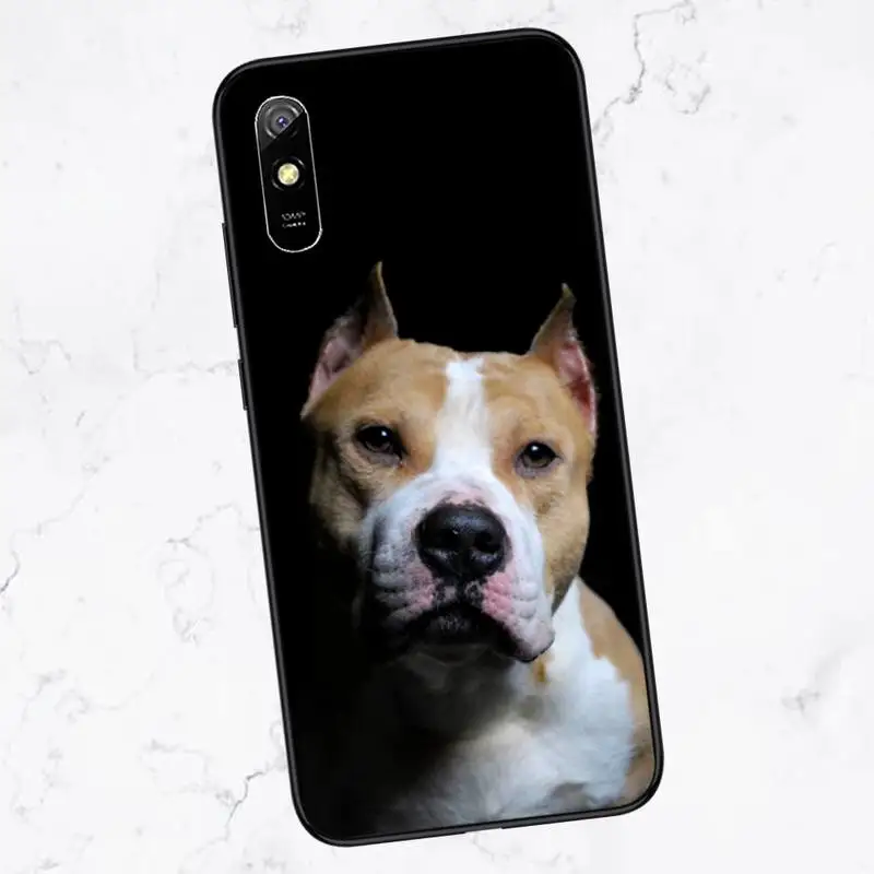 

Black White Pit Bull Lovely Pet Dog Phone Case For Xiaomi Redmi Note 4 4x 5 6 7 8 pro S2 PLUS 6A PRO