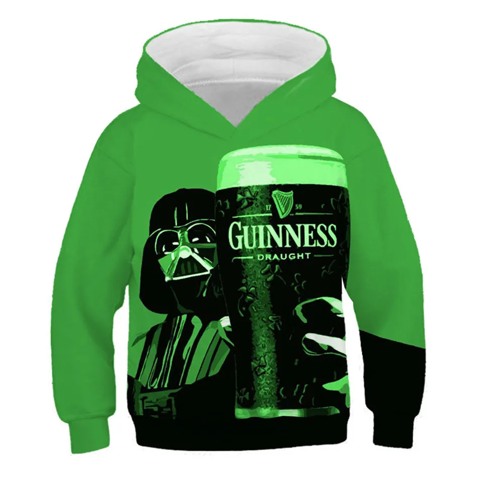 

2021 Spring And Autumn Children Beer Bubble Print Hoodie Sweater Boy Girl Cartoon Fashion Casual Sportswear Boy Gift