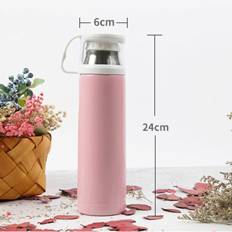 500 мл 304 нержавеющая сталь вакуумная фляжка с прозрачной крышкой термос чашка