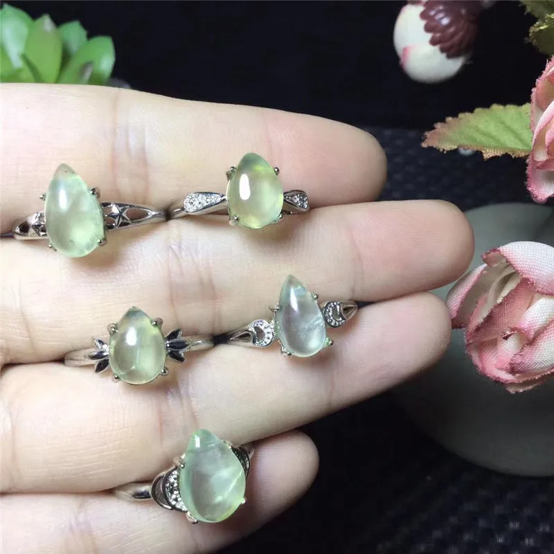 1 шт. натуральный драгоценный камень прегнит кольцо кристалл изменяемый Размер