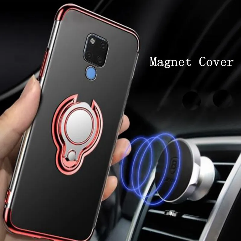 Магнитный чехол с металлическим кольцом для Huawei P20 Pro lite Mate20 Lite магнитный мягкий