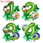 Фольгированные воздушные шары, 5 шт., 40 дюймов, зеленые цифры, динозавр, животное, динозавр, тема динозавра, 1, 2, 3, 4, 5, 6 лет, украшение для дня рождения, джунглей