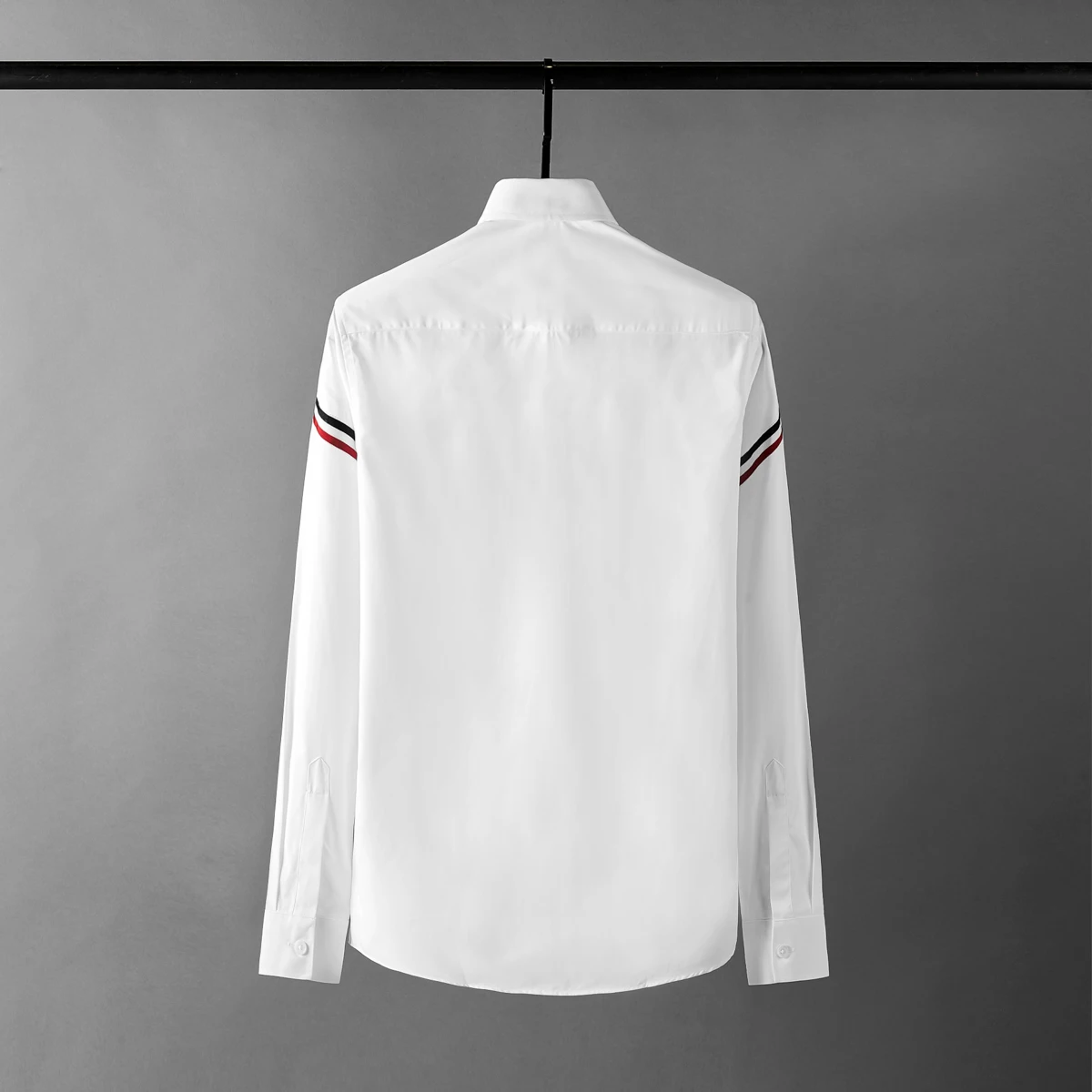 Minglu протектор белая лента мужские рубашки роскошный Твердый Цвет с длинным