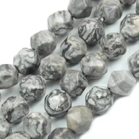natural faceted map jaspers stone round loose beads 15 strand 4 6 8 10 12mm pick size for jewelry making diy bracelet necklace