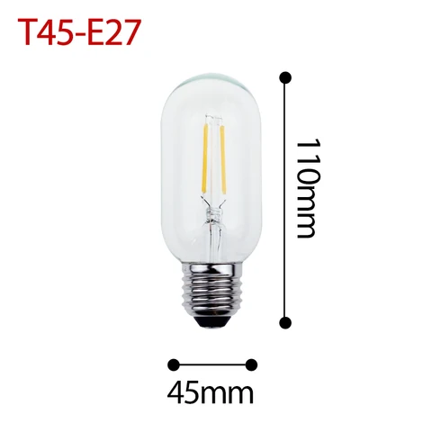 Светодиодная лампа накаливания Эдисона в стиле ретро, 10 шт./лот, E27, E14, 220 В, C35, G45, T45, стеклянная лампа, винтажные люстры, свечеобразная лампа