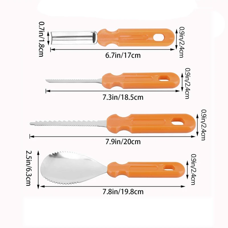 Набор для вырезания тыквы на Хэллоуин украшения из нержавеющей стали с чемоданом