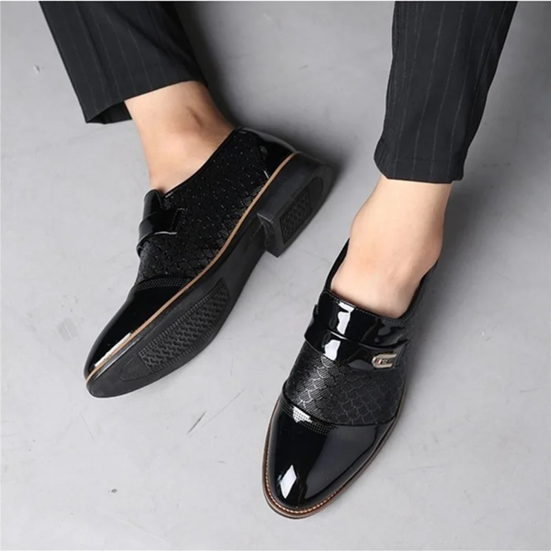 

Size 38-48 Fashion Business Dress Men Shoes 2019 New Classic Leather Men's Suits Shoes Fashion Slip On Dress Shoes Men Oxfords