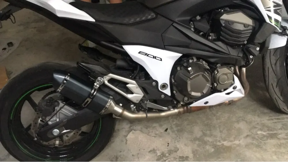 Моту мотоцикл Выхлопная средняя труба круглый глушитель для Kawasaki Z800 2013 2016 трубы