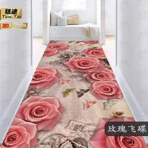 creative roses print 3d carpets for living room bedroom area rugs kitchen floor mat home hallway carpet hotel corridor aisle rug free global shipping