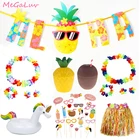 Баннер в виде фламинго для дня рождения, летнего праздника, гавайская тропическая