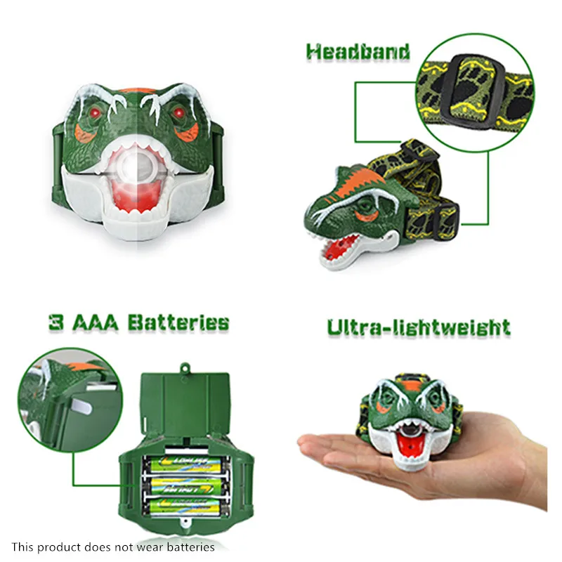 Т Рекс Динозавр фары модель светодиодный головной светильник игрушка динозавр