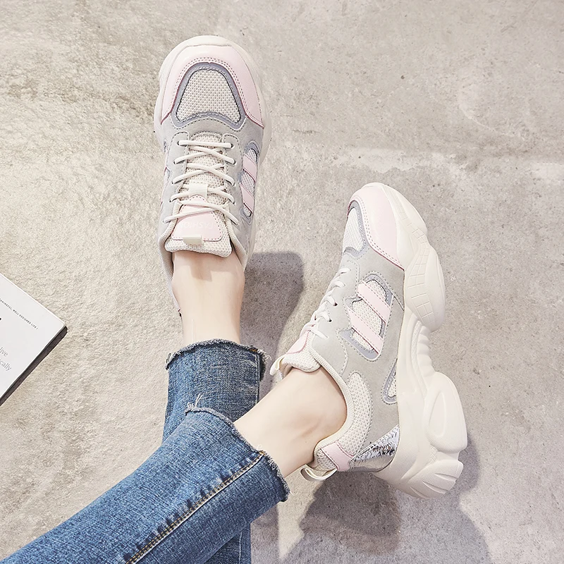 Кроссовки женские массивные Вулканизированная подошва Повседневная модная