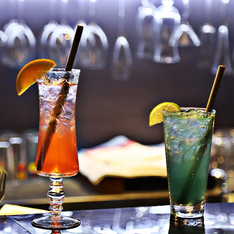 

DEOUNY 10PCS Natural Bamboo Cocktail Tubes Handmade Environmental Protection Juice Drink Tube with Cleaner Brush Bar Accessories