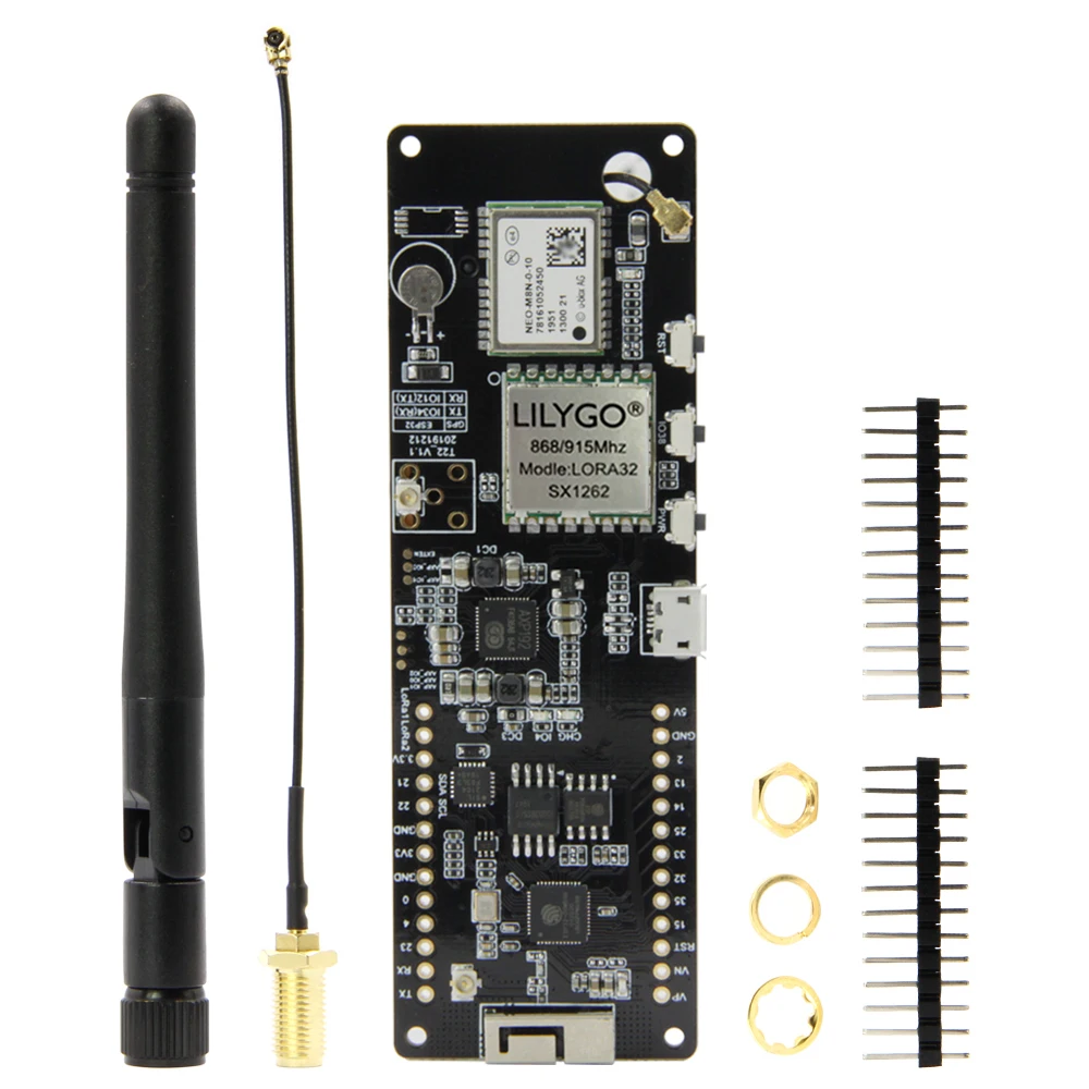 

TTGO T-Beam V1.1 &OLED SX1262 LORA 868/915MHZ ESP32 WiFi Wireless Bluetooth Module GPS NEO-M8N IPEX 18650 Battery Holder