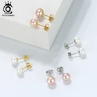 Серьги-гвоздики женские из серебра 925 пробы, 8 мм