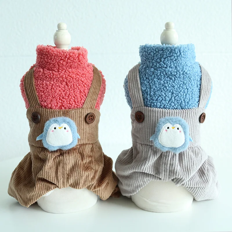 

New Dog Clothing Winter Fleece Romper for Dog Cute Penguin Pet Jumpsuit XS Pet Clothes Teddy Corgi Poodle Pug Cat Puppy Costumes