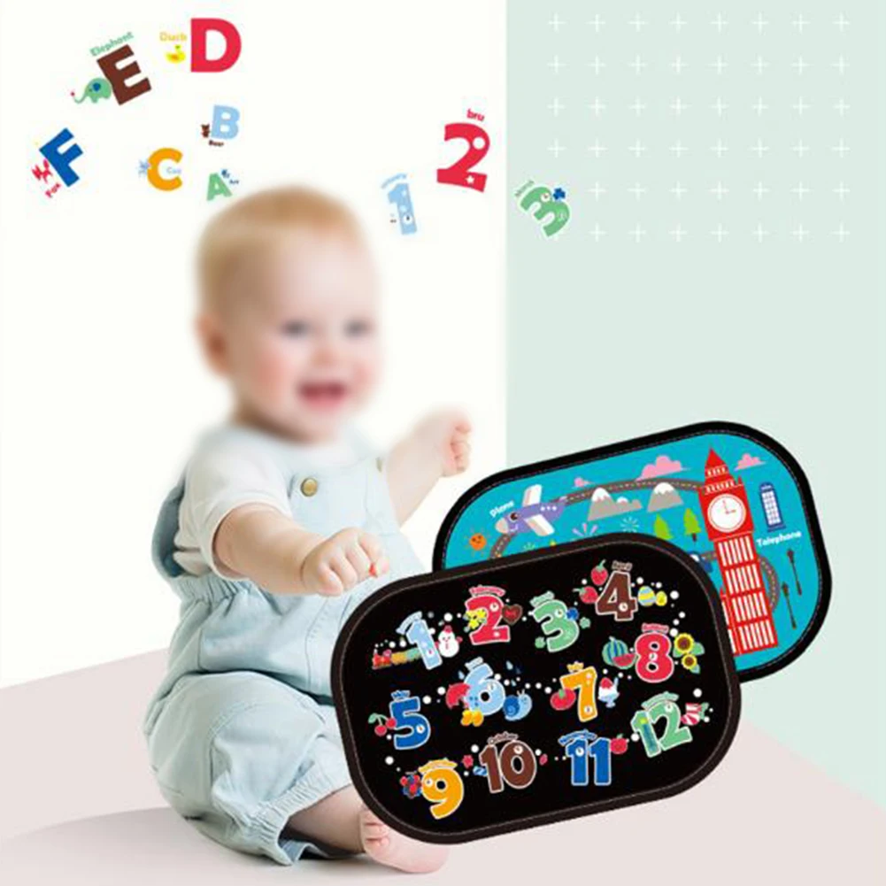 

1pair Electrostatic Kids Cute Universal Styling Easy Install Car Sunshade Cartoon Curtain Sun Blocking Cover Auto Side Window