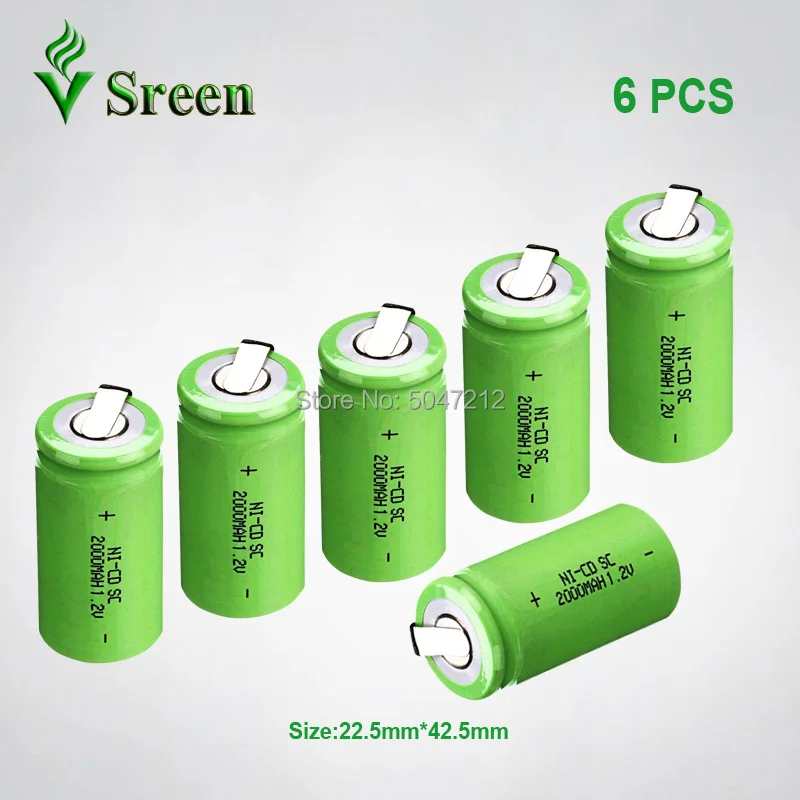 SC 2000mAh с никелевым листом DIY to Subc перезаряжаемые пакеты батарей электронный аккумулятор 1,2 V NI-CD аккумуляторная батарея