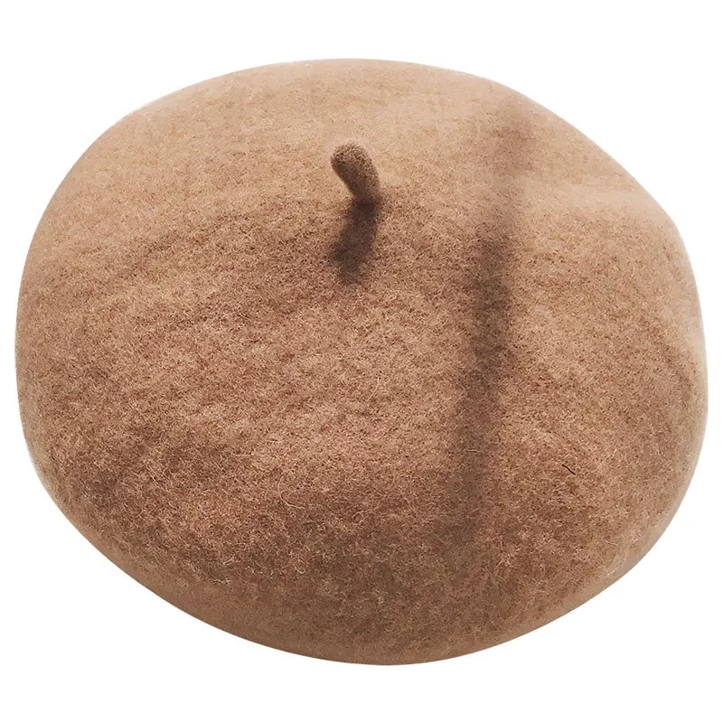 

TEH Autumn Winter Hat 100% Pure Wool Berets French Artist Beret Women Painter hat Vintage Girls Berets Female Warm Walking Cap