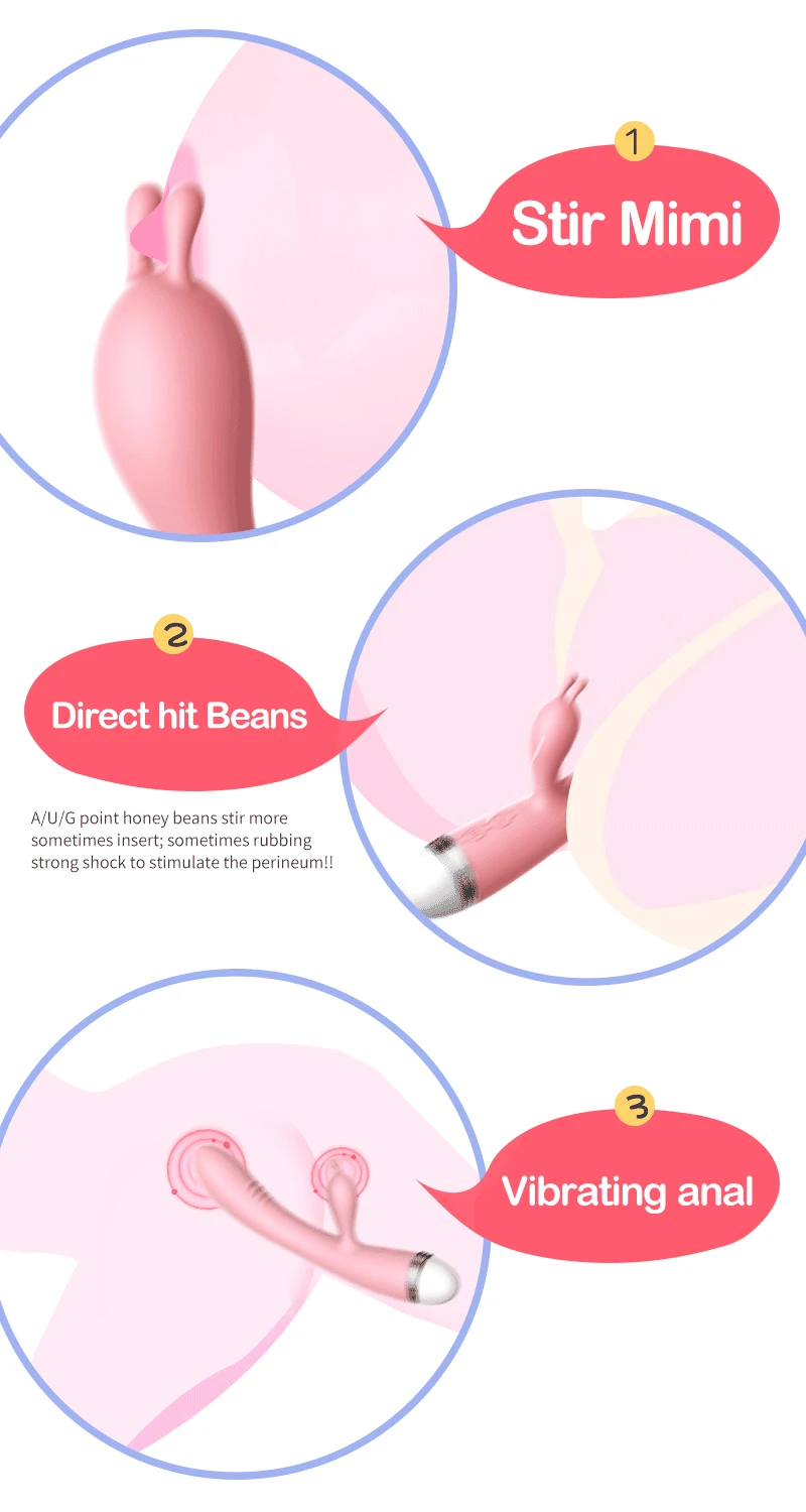 AV вибратор пряжка в форме кролика Стик Женская палочка для мастурбации