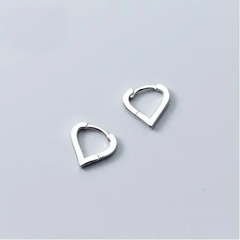 925 Sterling Silver Heart Hoop Earring Golden Bridesmaid Ear Buckle Wholesale Price | Украшения и аксессуары