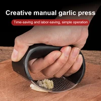 304 stainless steel garlic press manual garlic mincer chopping garlic tools curve fruit vegetable tools kitchen gadgets