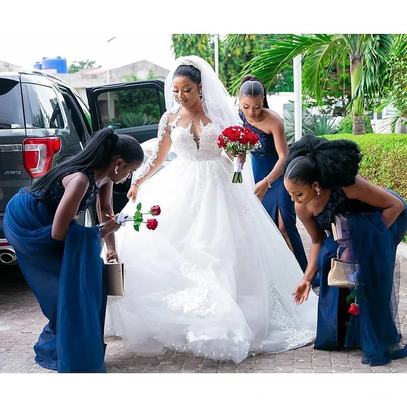 

Женское бальное платье It's yiiya, белое кружевное платье с длинным рукавом и прозрачным вырезом на лето 2020