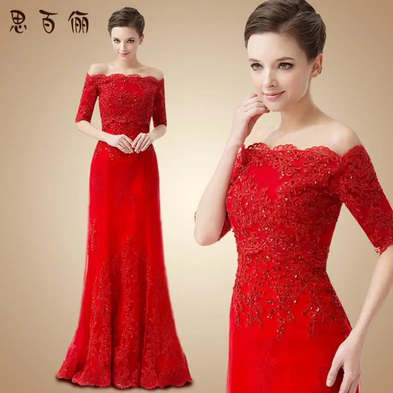 

free shipping 2016 red long design lace formal dress lace plus size wedding dresses bridal gown with short sleeve lace jacket
