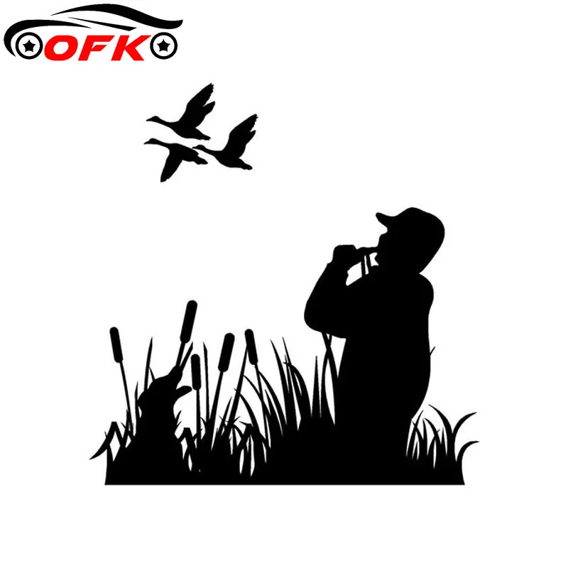 

Duck Hunting on Car Stickers Funny Vinyl Reflective Decals Black/Silver 12.2*12.7CM