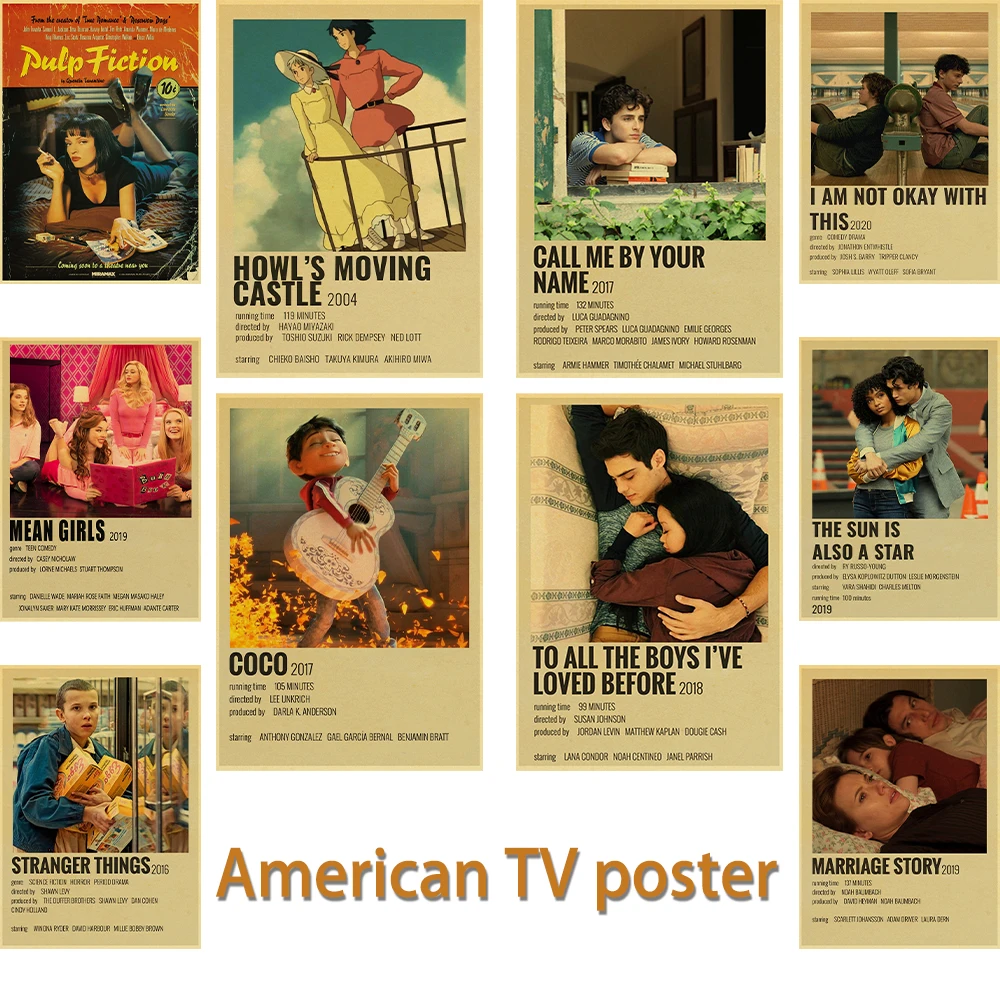 51 вид американских классических киноплакатов детали фильмов Ретро плакат