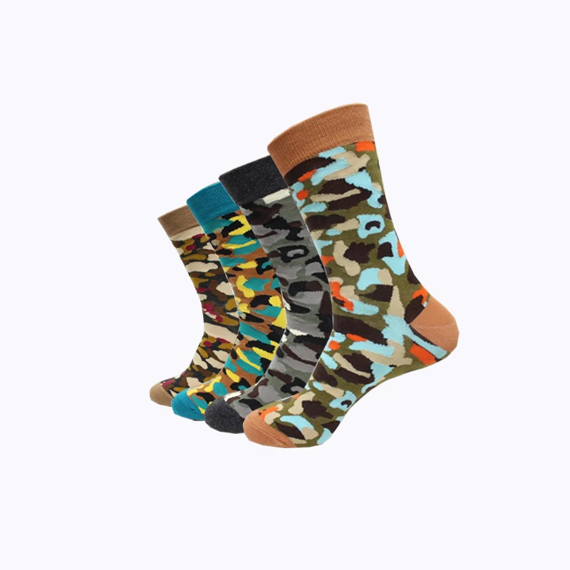 Носки мужские хлопковые цветные камуфляжные дышащие длинные Осень зима|Мужские