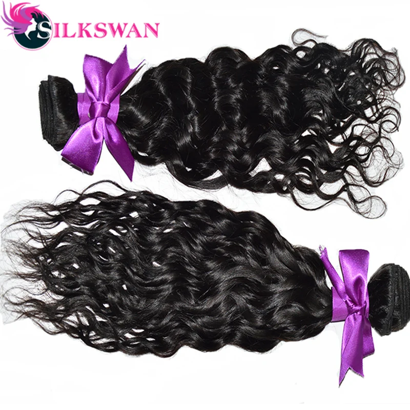 Silkswan 26 28 30 32 34 дюйма волнистые волосы пряди человеческих волос remy дюймов