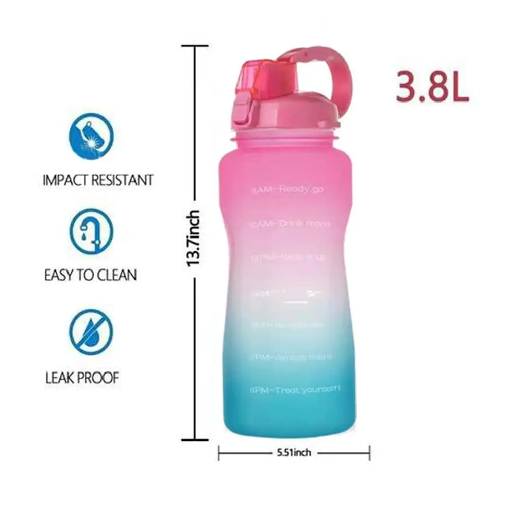 

Sports Water Bottle Gallon Sports Cup Large Capacity Elastic Cover Water Cup With Straw Outdoor Sports Water Bottle Fitness Trav