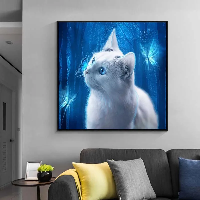 

Animal DIY 5D Diamond Painting Cat Living Room Fashion Crystal Rhinestone Cross Embroidery Embroidery Wall Decoration Gift Toys