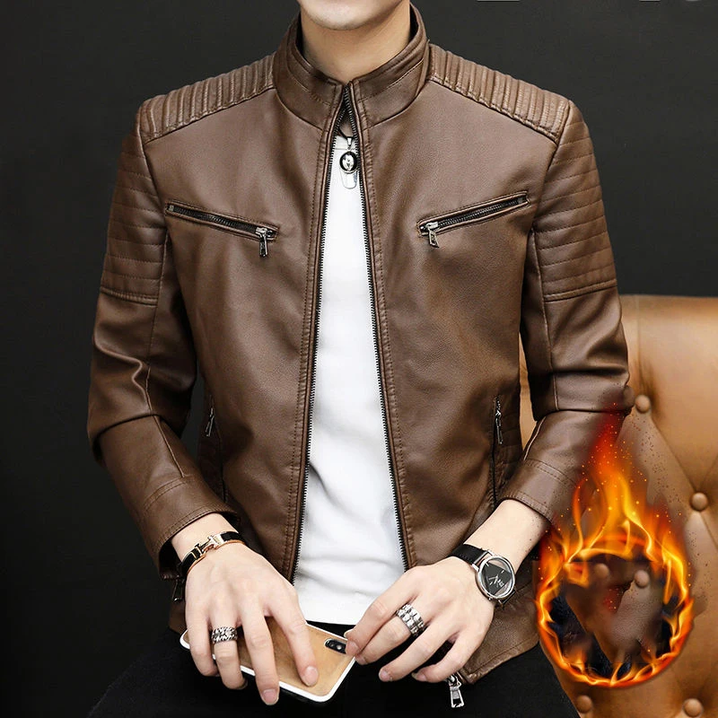 Мужская Осенняя новая мотоциклетная Повседневная винтажная кожаная куртка