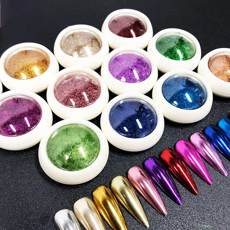 

1G/Box Diy Colorful Magic Mirror Nail Glitter Powder Dazzling Shining Chrome Pigment Dust Paillettes Nail Art Decorations