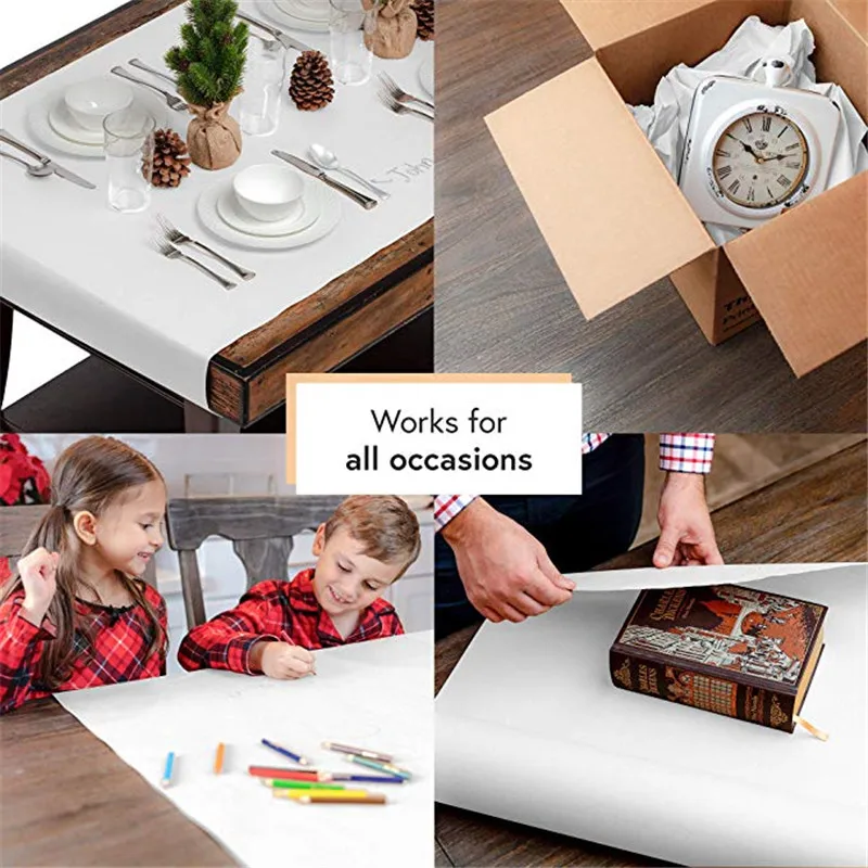 

Natural white Kraft Paper Roll For Wedding Birthday Party Handmade Gift Wrapping Parcel Packing Art Craft Poster Decor 0.3m*30m