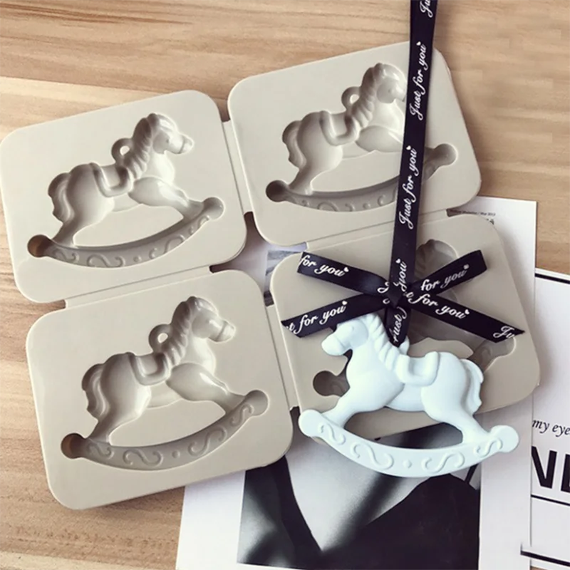 Силиконовая форма милая Лошадь Дизайнер DIY воск для ароматерапии свечи