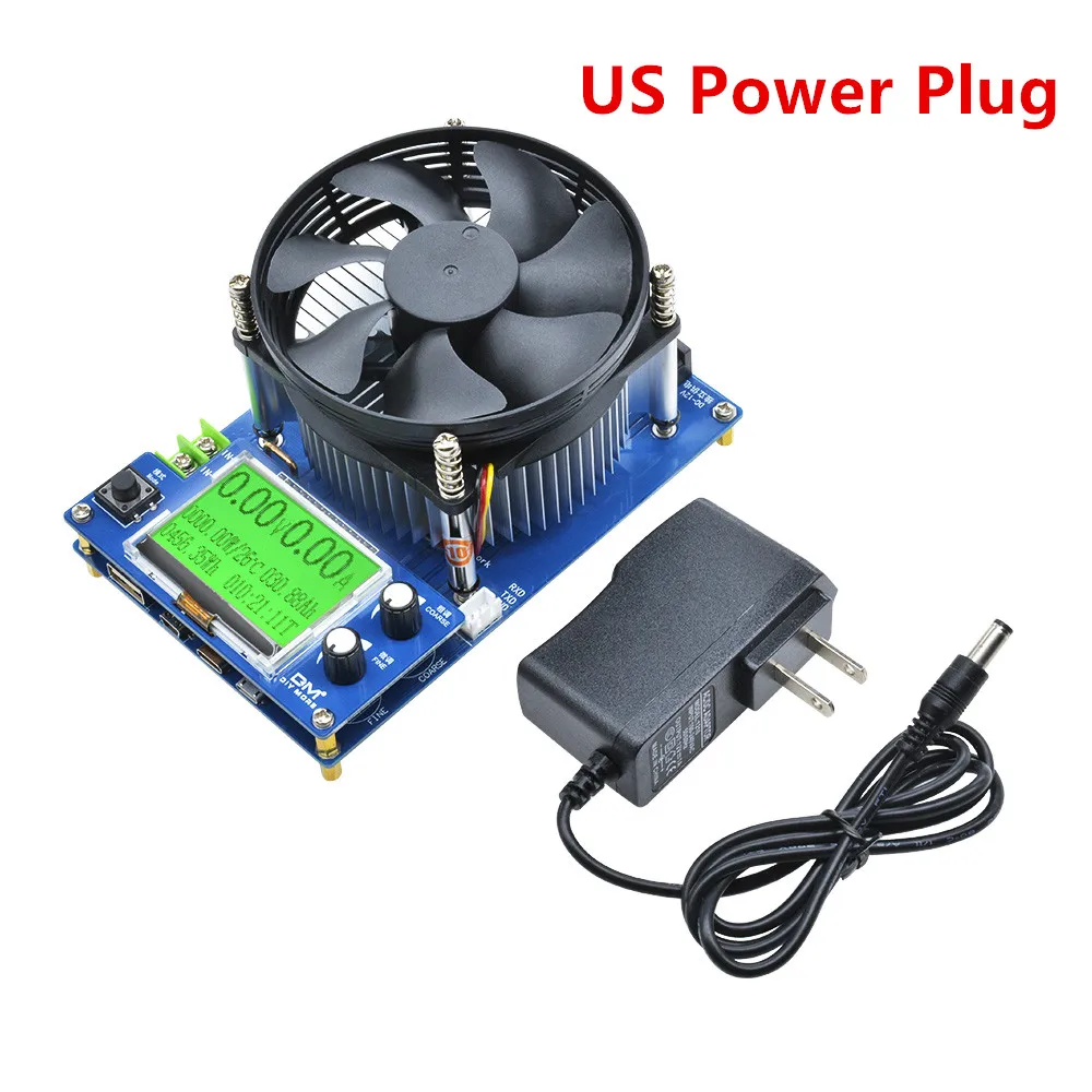 US Plug 150W 10A цифровой вольтметр постоянного тока электронная нагрузка автомобиля 12V свинцово-кислотная литий разрядки Батарея Ёмкость метр тестер - Цвет: US Plug
