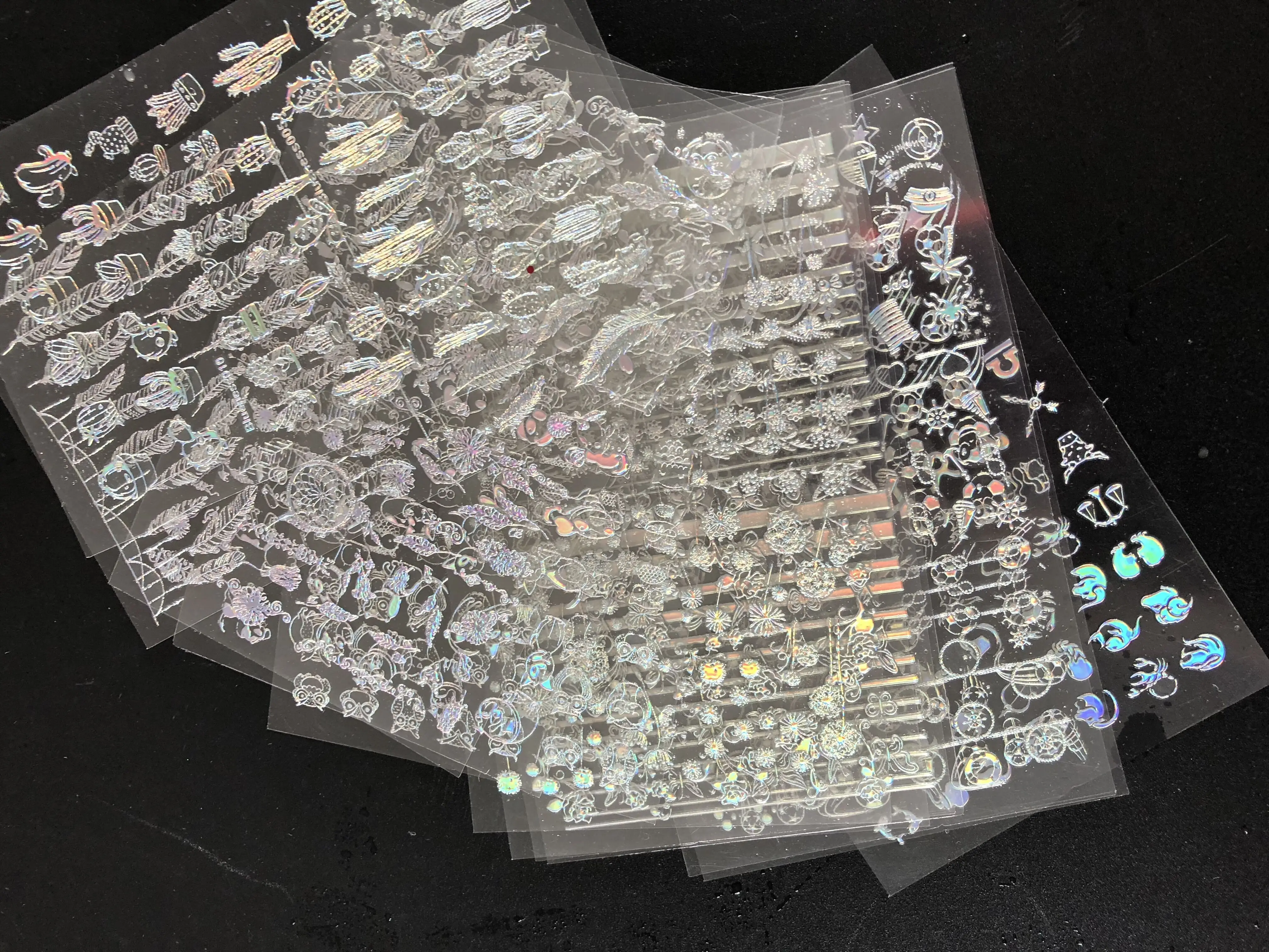 12 шт. Новое поступление блестящие наклейки для ногтей серебристые