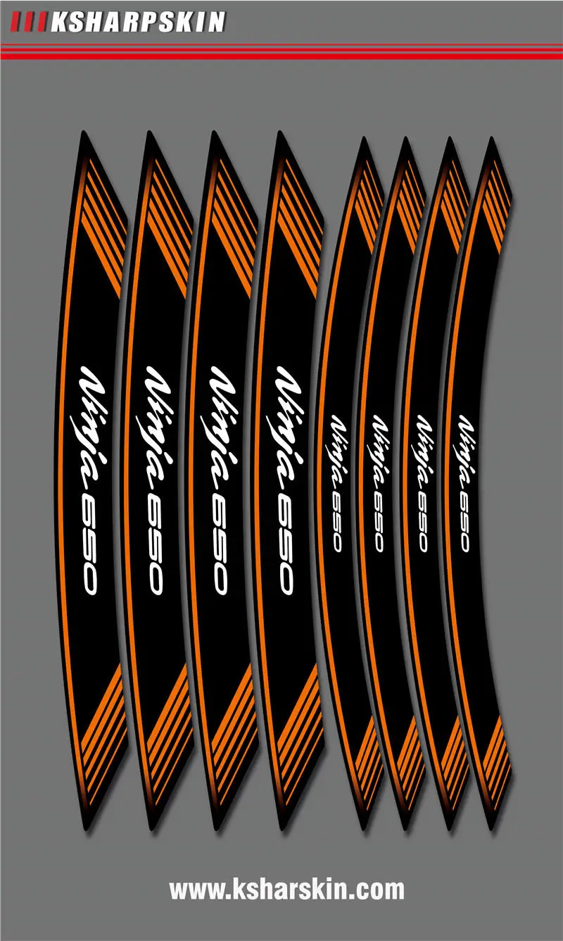 

Motorcycle sticker stripe logo tire decoration inner edge reflection wheel decal for KAWASAKI ninja650