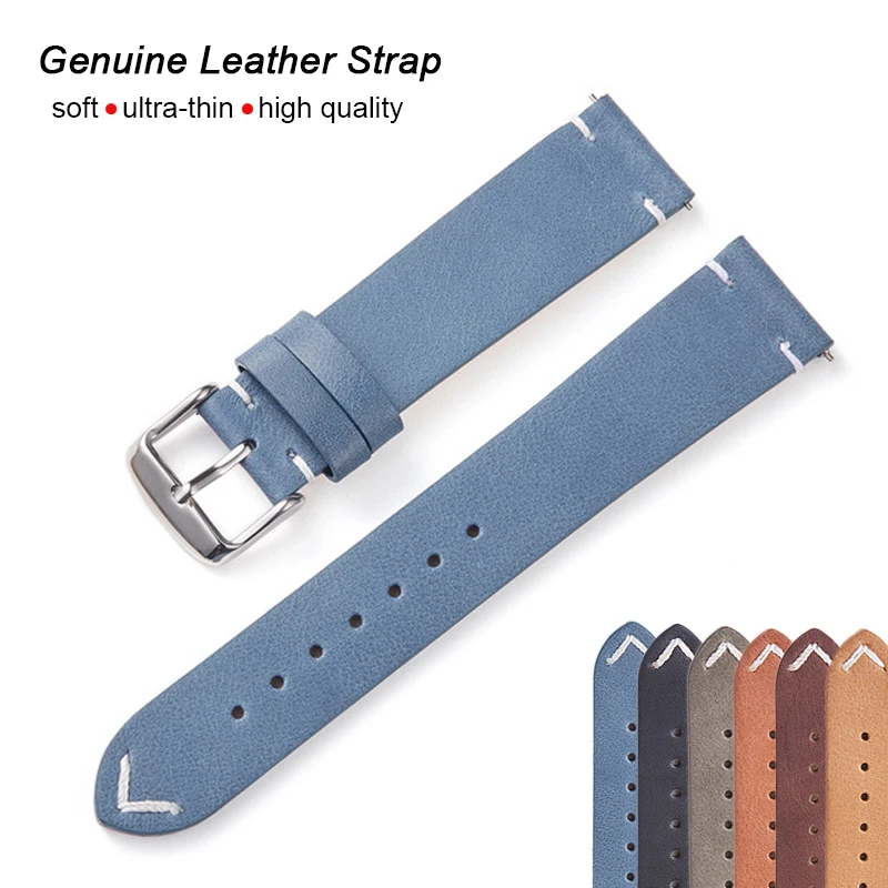 

18mm 20mm 22mm Calfskin Leather Watchbands for Samsung Galaxy Watch 46mm 42mm Active 2 40mm 44mm Band Gear S3 S2 Straps Bracelet