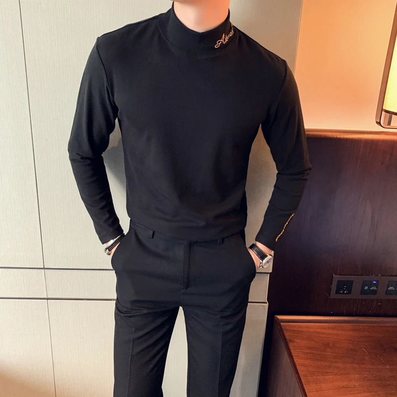 Лидер продаж мужские повседневные футболки высокого качества с длинными