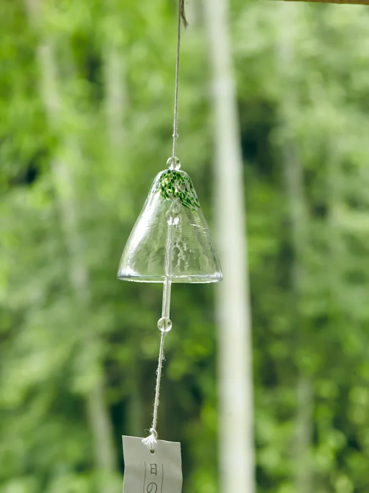 

Ветряные колокольчики ручной работы в японском стиле, элегантные прозрачные ветряные колокольчики для внутреннего двора, трех цветов